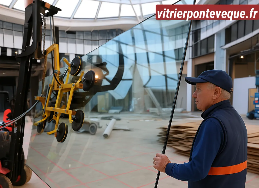 Remplacement de vitrine magasin Pont-Évêque